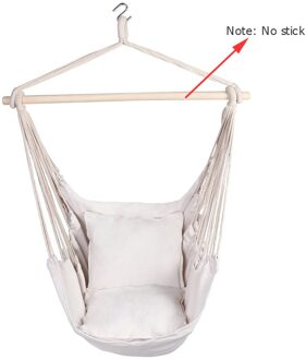 Draagbare Canvas Hangmat Stoel Schommel Indoor Tuin Sport Home Reizen Leisure Wandelen Camping Streep Hangmat Opknoping Bed wit