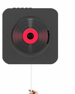 Draagbare Cd Speler Wandmontage Bluetooth Boombox Home Office Audio Met Afstandsbediening Nieuw zwart zonder plug