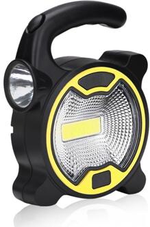 Draagbare Cob Werk Lamp Led Lantaarn Waterdicht Emergency Spotlight Zoeklicht Mini Handheld Zaklamp Camping Nachtlampje geel
