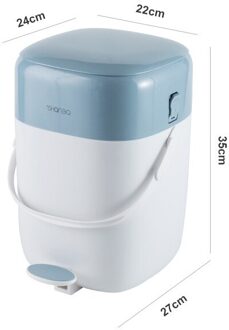Draagbare Creatieve Vuilnisbak Met Deksel Pedaal Huishouden Woonkamer Keuken Slaapkamer Badkamer Sorteren Afvalbak Huisvuilemmer ZH208 blauw