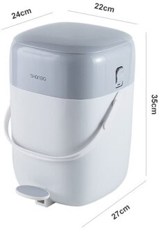 Draagbare Creatieve Vuilnisbak Met Deksel Pedaal Huishouden Woonkamer Keuken Slaapkamer Badkamer Sorteren Afvalbak Huisvuilemmer ZH208 grijs