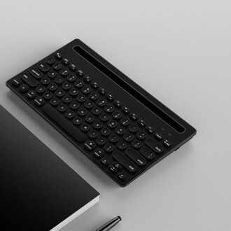 Draagbare Desk Mini Toetsenbord Met Mobiele Telefoon Standhouder Voor Iphone Android Tablet Pc Roze Toetsenbord Voor Ipad Serie Ios systeem zwart