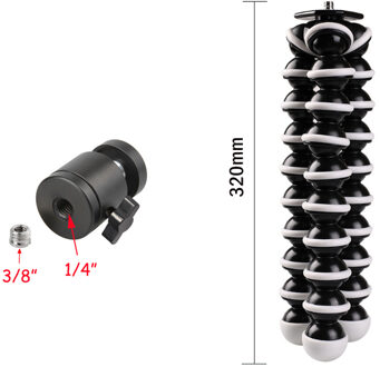 Draagbare Desktop Mini Statief Balhoofd 1/4 "-3/8" Schroef Mount Stand Slr Camera Fotografie Camcorder Mobilofoon Tafelblad Stand statief met XL size