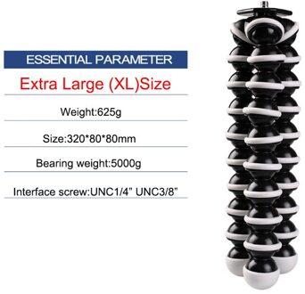 Draagbare Desktop Mini Statief Balhoofd 1/4 "-3/8" Schroef Mount Stand Slr Camera Fotografie Camcorder Mobilofoon Tafelblad Stand XL size