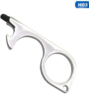 Draagbare Deur Opener Tool Sleutelhanger Tool Voor Outdoor Openbare Deurklink Touchscreen Knop Flesopener Sleutelhanger H03