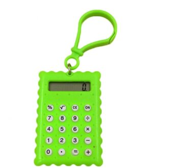 Draagbare Digit Calculator Mini Calculator Pocket Display Creatieve Sleutelhanger Rekenmachine Kantoorbenodigdheden Tudent Leren Levert groen