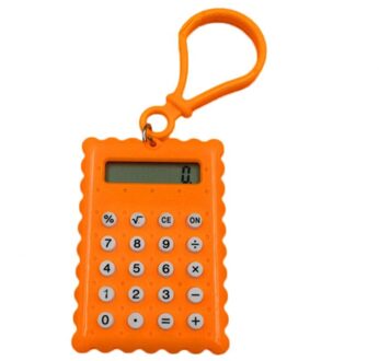 Draagbare Digit Calculator Mini Calculator Pocket Display Creatieve Sleutelhanger Rekenmachine Kantoorbenodigdheden Tudent Leren Levert Oranje