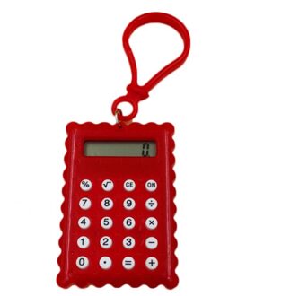 Draagbare Digit Calculator Mini Calculator Pocket Display Creatieve Sleutelhanger Rekenmachine Kantoorbenodigdheden Tudent Leren Levert Rood