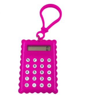 Draagbare Digit Calculator Mini Calculator Pocket Display Creatieve Sleutelhanger Rekenmachine Kantoorbenodigdheden Tudent Leren Levert Roze