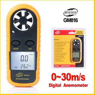 Draagbare Digitale Anemometer Meter Temperatuur Testerwind Gauge Meter 30 M/s Lcd Hand-Held Tool GM816-BENETECH