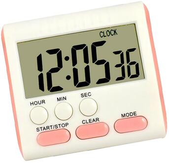 Draagbare Digitale Timer Klok Lcd-scherm Voor Keuken Cook 4 Kleuren roze