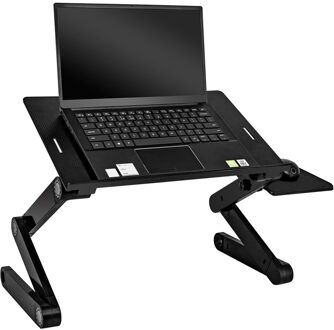 Draagbare Draagbare Desk Houder Aluminium Ergonomische Lapdesk Voor Tv Slaapbank Pc Notebook Tafel Met Muismat zwart