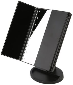 Draagbare Drie Opvouwbare Tafel Led Lamp Lichtgevende Make-upspiegel Cosmetische Verstelbare Tafelblad Aanrecht 16 Led Verlichting Touch Sensor