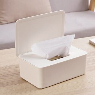 Draagbare Droog Nat Tissue Doos Natte Doekjes Dispenser Houder Droge Tissue Paper Case Box Doekjes Servet Opbergdoos Houder Container # T2P wit