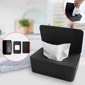 Draagbare Droog Nat Tissue Doos Natte Doekjes Dispenser Houder Droge Tissue Paper Case Box Doekjes Servet Opbergdoos Houder Container # T2P zwart