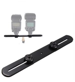Draagbare Dual Flash Bracket Shoe Bracket Mount Houder Voor Statief Dslr Camera Dual Flash Bracket Voor Video licht