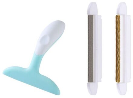 Draagbare Dubbele Hoofd Lint Remover Fuzz Stof Scheerapparaat Borstel Handleiding Lint Roller Kleden Borstel Wasserette Trimmer Remover blauw