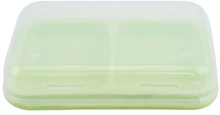 Draagbare Dubbele Zeepbakjes Zeepbakje Afvoer Zeepkist Met Deksel Zeepbakje Zeepkist Zeephouder Badkamer Accessoires licht groen