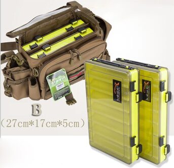 Draagbare Dubbelzijdig Visgerei Dozen Multifunctionele 14 Compartimenten Vissen Lokt Container Box Vistuig Accessoires Geel