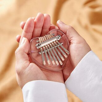 Draagbare Duim Piano Crystal Muziekinstrument Kalimba Clear Mini Vinger 8 Toetsen Voor Muziek Liefhebbers Spelen Accessoires
