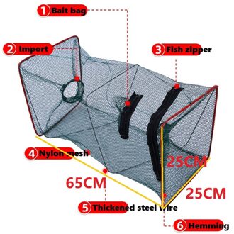 Draagbare Eenvoudige Visnet Val Opvouwbare Vis Kooi Garnalen Kooi Garnalennet Krab Kooi Vissen Accessoires Vis Doos