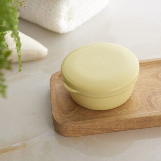 Draagbare Effen Kleur Reizen Waterdichte Afdichting Zeep Opbergdoos Plastic Badkamer Douche Ronde Opbergdoos Keuken Afvoer Apparaat geel