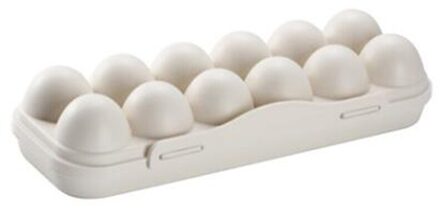 Draagbare Eierdoos Schokbestendig Schokbestendig Plastic Ei Houder Huishoudelijke Koelkast Opbergdoos Ei Opbergdoos khaki