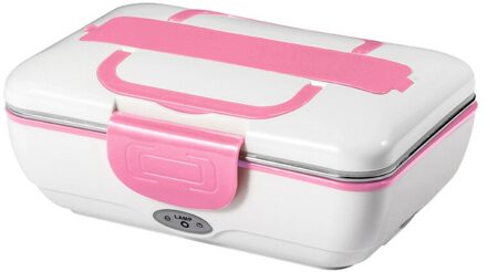 Draagbare Elektrische Lunchbox Auto Truck & Thuis 12V/24V 110V/220V School Bento rijstkoker Voedsel Container Warmer Roze / 12 en 220v