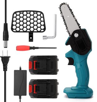 Draagbare Elektrische Snoeizaag Elektrische Kettingzaag Mini Hout Cutter Spliting Kettingzaag Handheld Houtbewerking Tool Voor Tuin Boomgaard Type1-EU plug
