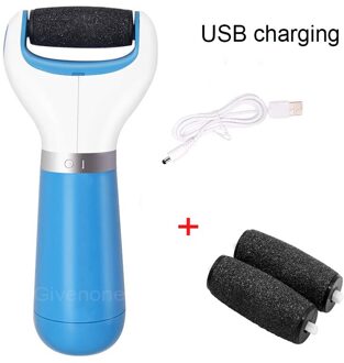 Draagbare Elektrische Voet Bestand Usb Pedicure Machine Voet Reparatie Machine Harde Droge Dode Cuticula Huid Remover Thuis Voet Care Tool blauw met USB