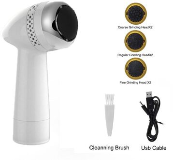 Draagbare Elektrische Voet Bestanden Vacuüm Pedicure Gereedschap Dode Huid Eelt Remover Usb Voet Grinde Absorberende Machine Voetverzorging Gereedschap wit zilver