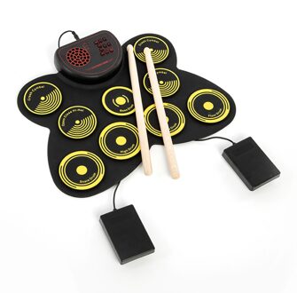 Draagbare Elektronische Drum Set Usb Roll Up Drum Pad Kit Met Drumsticks En Voetpedalen 9 Drumpads Ingebouwde Speaker Digitale