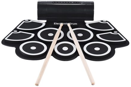 Draagbare Elektronische Roll Up Drum Pad Set 9 Siliconen Pads Ingebouwde Luidsprekers Met Drumsticks Voet Pedalen Usb 3.5mm Audio Kabel