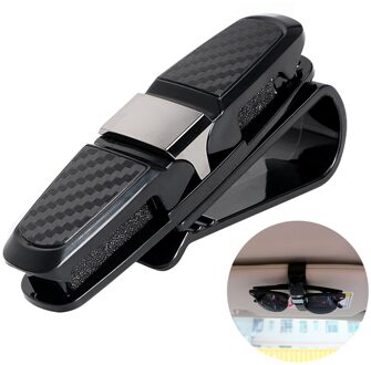 Draagbare Fastener Cip Brillen Clip Ticket Kaart Klem Abs Auto Bril Gevallen Zwarte Auto Zonneklep Zonnebril Houder