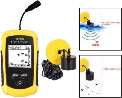 Draagbare Fishfinder Sonar Alarm Sensor Transducer Fishfinder