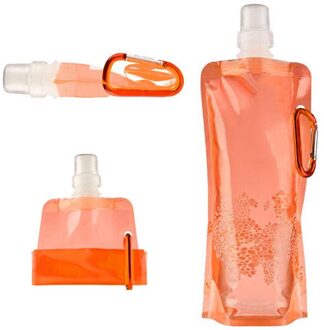 Draagbare Flexibele Opvouwbare Water Bag Outdoor Wandelen Camping Zachte Fles Sport Fles Levert Oranje