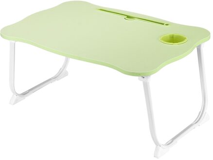 Draagbare Folding Laptop Tafel Bureau Bed Tafel Sofa Kleine Bureau Met Slot Bekerhouder Lade Studie Tafel 64*43*6Cm groen