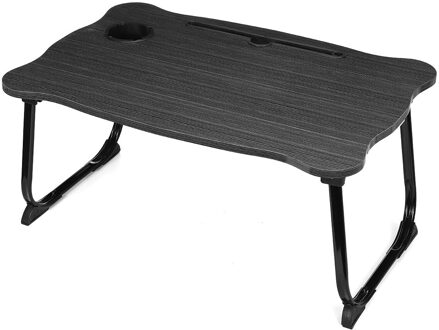 Draagbare Folding Laptop Tafel Bureau Bed Tafel Sofa Kleine Bureau Met Slot Bekerhouder Lade Studie Tafel 64*43*6Cm zwart