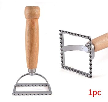 Draagbare Gecanneleerd Edge Tool Keuken Maker Gadgets Houten Handvat Gebak Plein Mold Pasta Cutter Bakvormen Ravioli Stempel Dumplings