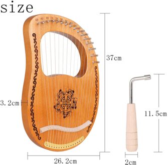 Draagbare Gegraveerd Prachtige Harp Mahonie Met String Tuning Moersleutel Jaar Cadeau Voor Muziek Liefhebbers Kids Volwassenen Xmas