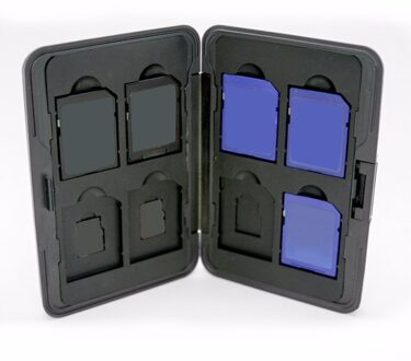 Draagbare Geheugenkaart Storage Box Case Houder Zilver Plastic 16 Slots (8 + 8) voor Micro Sd Sd/Sdhc/Sdxc Geheugenkaart Opslag
