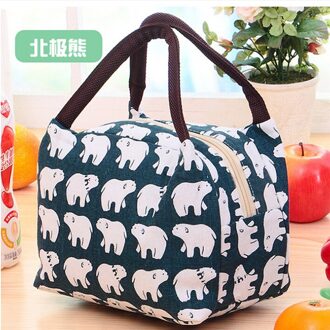 Draagbare Geïsoleerde Thermische Voedsel Picknick Lunch Tas Doos Cartoon Tassen Pouch Voor Vrouwen Meisje Kids Kinderen polair beer