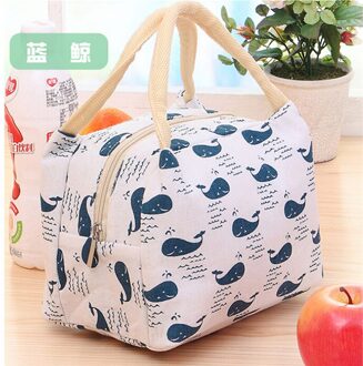 Draagbare Geïsoleerde Thermische Voedsel Picknick Lunch Tas Doos Cartoon Tassen Pouch Voor Vrouwen Meisje Kids Kinderen whale
