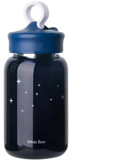 Draagbare Glas Water Mobiele Telefoon Houder Water Cup Sap Flessen Thee Cup Vrouwelijke Student Creatieve Handige Beker 600ml / zwart