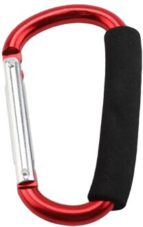 Draagbare Grote D Ring Karabijnhaak Ultra Big Size Snap Hook Aluminium Karabijnhaak Met Zachte Handvat Kussen Grip Gesp Outdoor Tool Rood