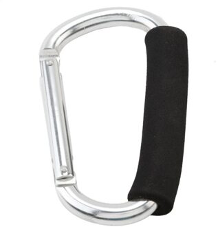 Draagbare Grote D Ring Karabijnhaak Ultra Big Size Snap Hook Aluminium Karabijnhaak Met Zachte Handvat Kussen Grip Gesp Outdoor Tool Zilver