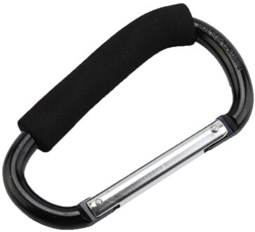 Draagbare Grote D Ring Karabijnhaak Ultra Big Size Snap Hook Aluminium Karabijnhaak Met Zachte Handvat Kussen Grip Gesp Outdoor Tool zwart