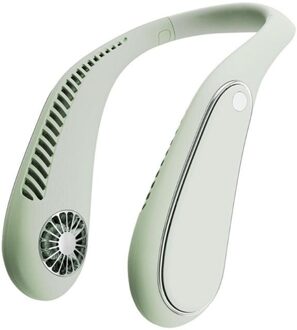 Draagbare Hals Fan Batterij Oplaadbare Wearable Persoonlijke Ventilator Bladloze Hoofdtelefoon Usb Aangedreven Ventilator 3 Snelheden J6PE groen
