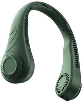 Draagbare Hals Hangen Fan Bladloze Usb Oplaadbare Mini Luchtkoeler, 3 Snelheden Stille Krachtige Winden Pak Voor Outdoor Indoor Sport, groen