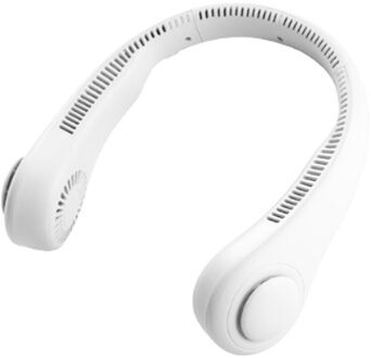 Draagbare Hals Hangen Fan Bladloze Usb Oplaadbare Mini Luchtkoeler, 3 Snelheden Stille Krachtige Winden Pak Voor Outdoor Indoor Sport, wit